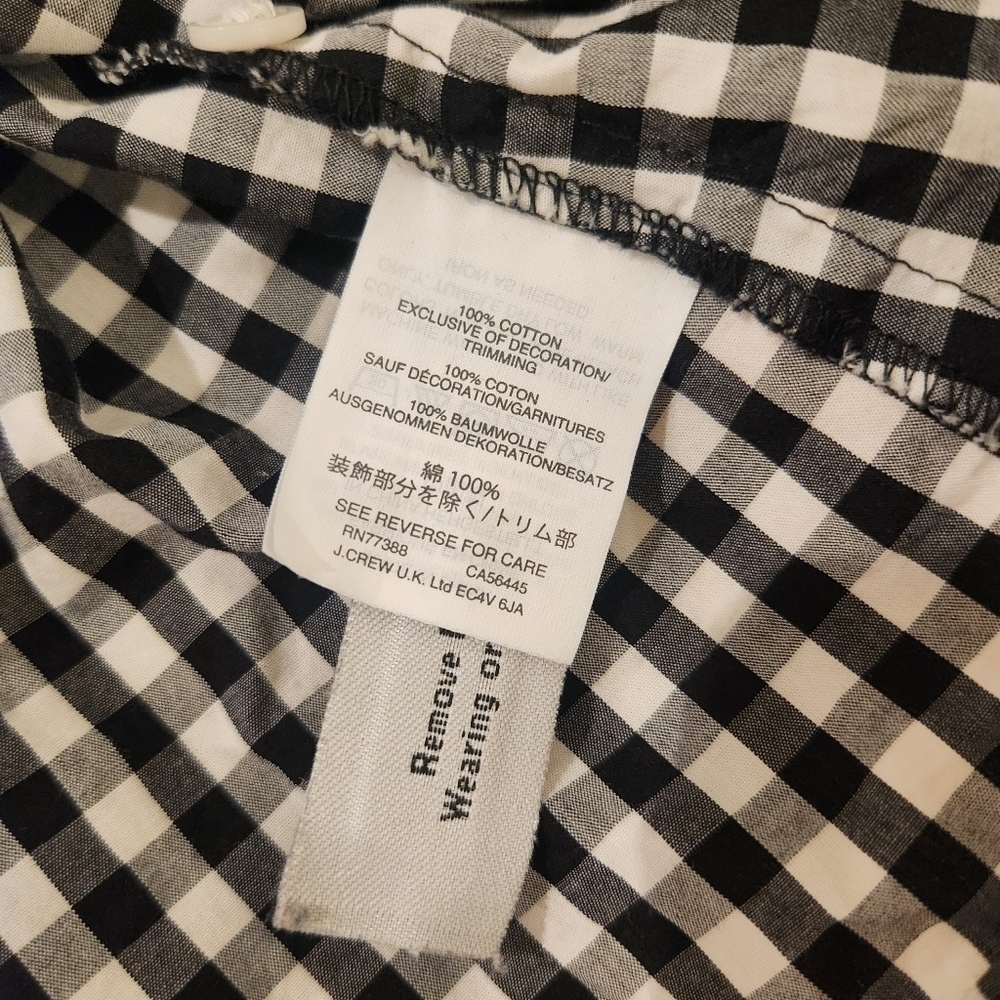 MADEWELL black and white gingham embroidered detail top with waist tie - Picture 12 of 15